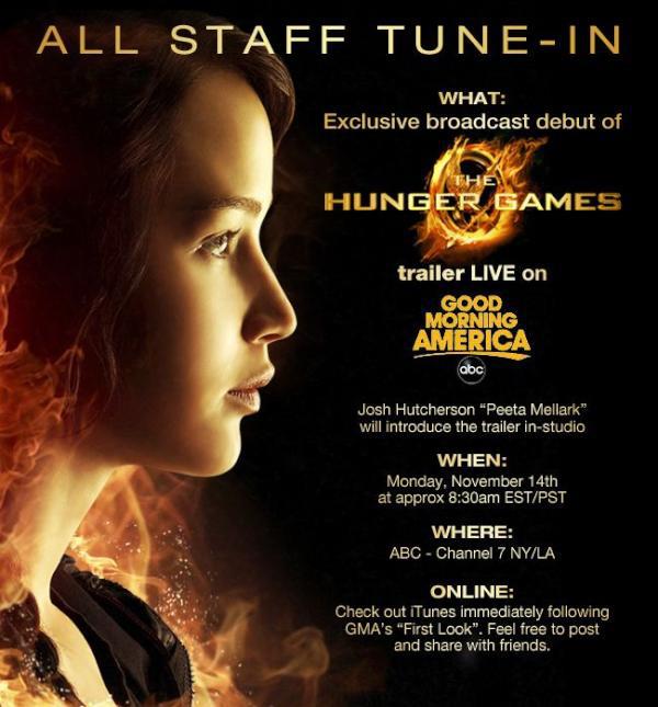 can’t wait to see The Hunger Games movie trailer premiere on Good ...