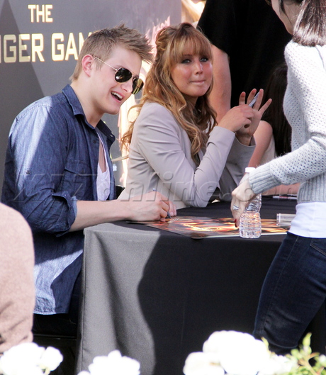 Jennifer Lawrence looking beautiful at The Hunger Games The Hob Event.
