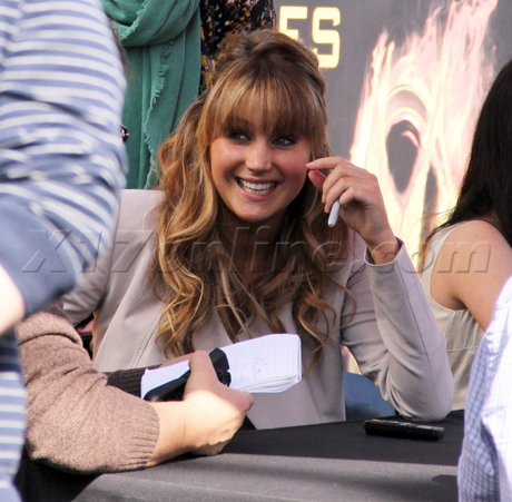 Jennifer Lawrence looking beautiful at The Hunger Games The Hob Event.
