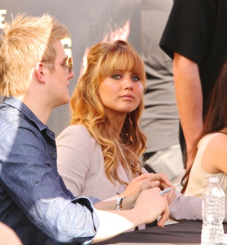 Jennifer Lawrence looking beautiful at The Hunger Games The Hob Event.
