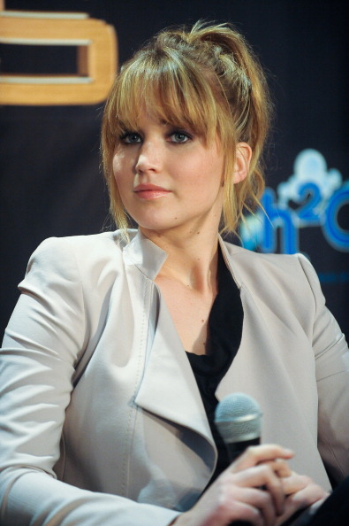 Jennifer Lawrence on stage at The Hunger Games” Mall Tour in Florida.
